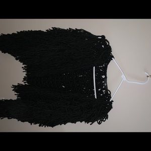 Missguided shaggy black shrug. Size Small